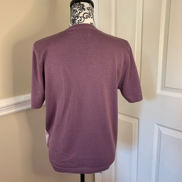 Alfred Dunner, purple geometric short sleeve sweater, size small - Picture 4 of 10
